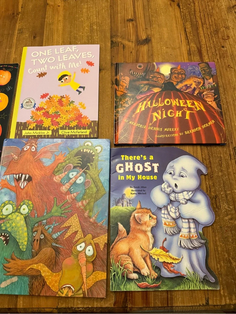 Lot of 6 children’s Halloween and fall books Pooh, RL Stein, etc.